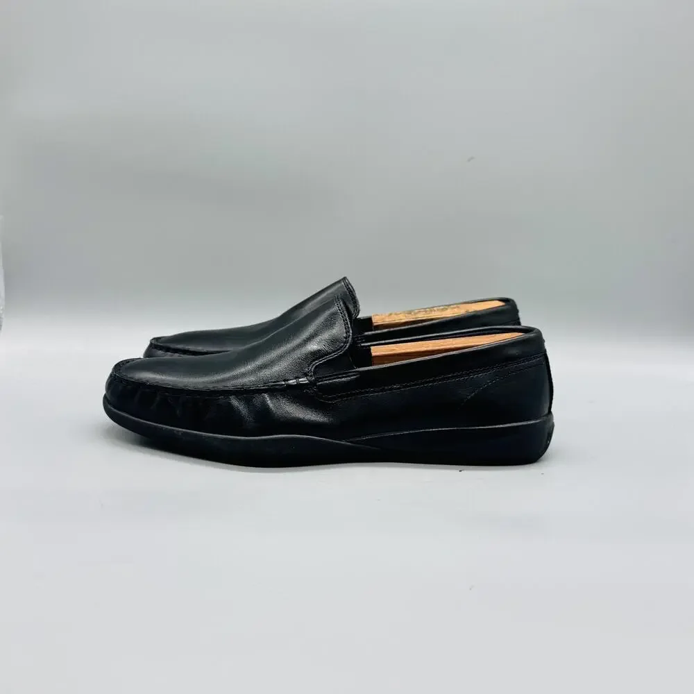 Cole Haan Shoes Mens 9 Black Leather Moc Toe Loafers Slip On Dress Comfort